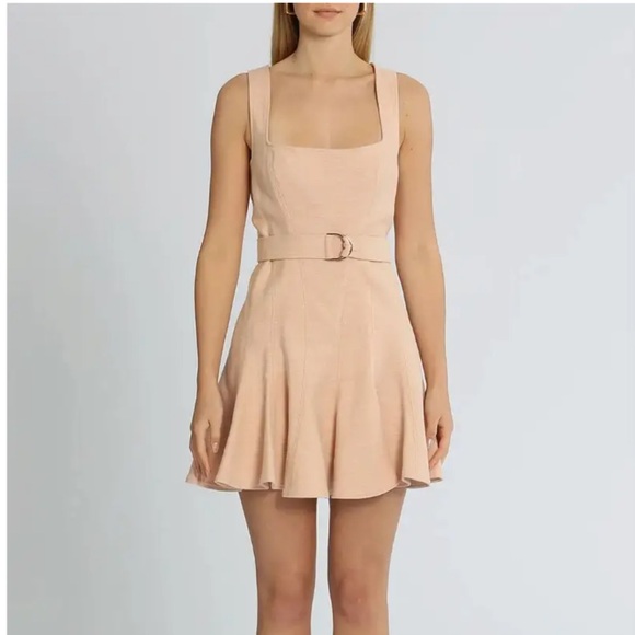 Acler Dresses & Skirts - Acler Light Tan Belted Mini Dress